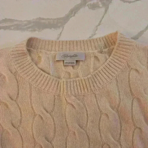 Christopher Fischer Womens 100% Cashmere Knit Sweater Pink Gray Size XS - Picture 3 of 8